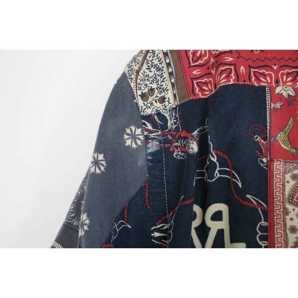 RRL Double RL Mens Medium Limited Edition Patchwork Camp Button Up Shirt N1419 - Picture 7 of 9